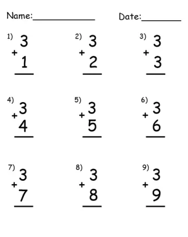 Math Addition Worksheet