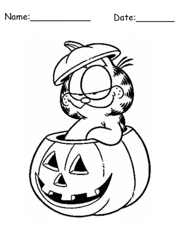 Garfield Halloween Printable Coloring Pages