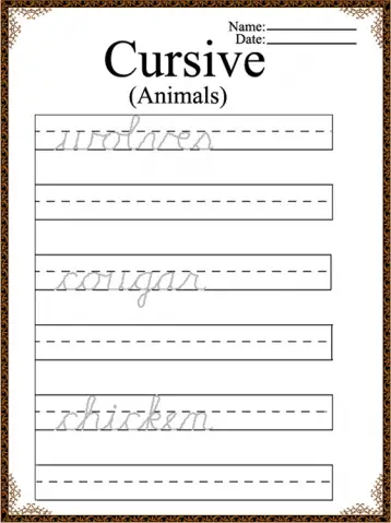 8 free printable cursive worksheets