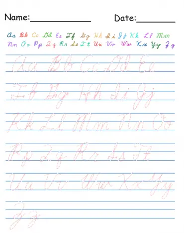 printable cursive alphabet worksheets