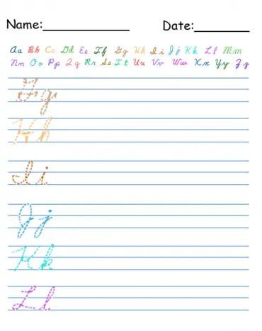 Printable Practice Cursive Worksheets