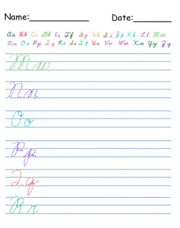 8 free printable cursive worksheets