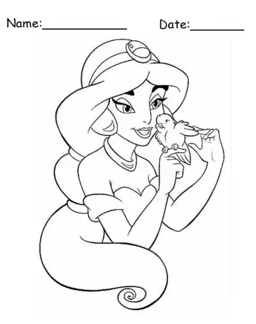 Download Princess Jasmine Printable Coloring Pages