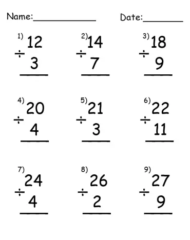 10 Free Printable Division Worksheets