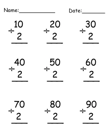 10 free printable division worksheets