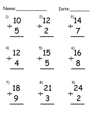 10 Free Printable Division Worksheets