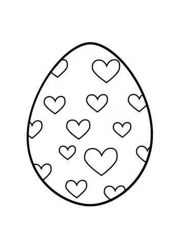 coloring page easter egg with many love and hearts printablesfree com