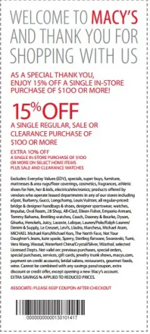 Macy's coupons store in store 2019