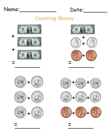 10 free printable money worksheets