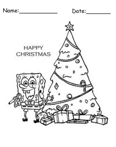 spongebob christmas coloring sheets